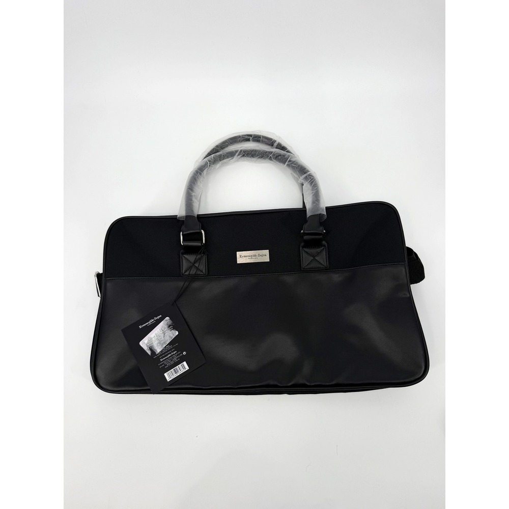 NWT Ermenegildo Zegna Parfums Black Duffel Bag Travel Weekend Carryall Tavel